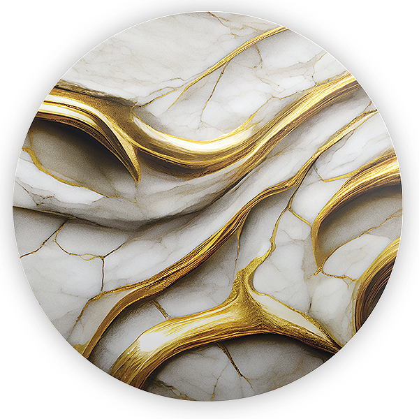 Capa Painel Redondo Sublimado - Marmore Dourado