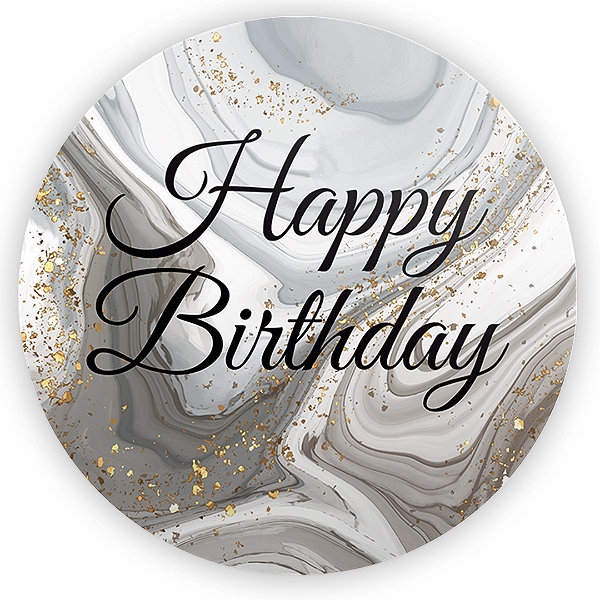 Capa Painel Redondo Sublimado - Happy Birthday