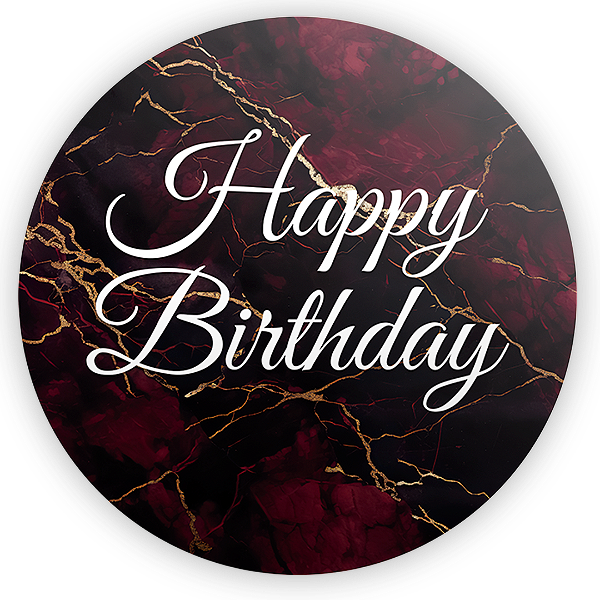 Capa Painel Redondo Sublimado - Happy Birthday