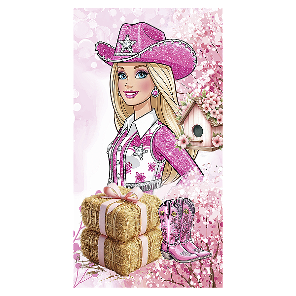 Capa Faixa Lateral Sublimado - Barbie Boiadeira