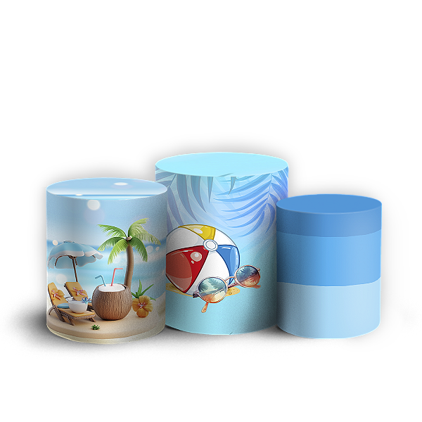 Capas Trio Cilindro Sublimado Vest Facil - Pool Party