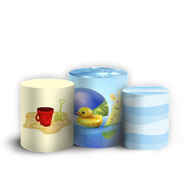 Capas Trio Cilindro Sublimado Vest Facil - Pool Party