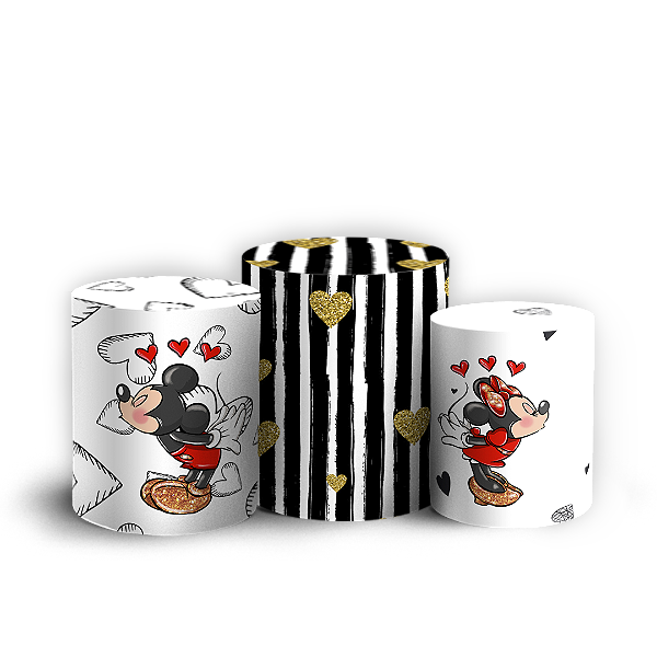 Capas Trio Cilindro Sublimado Vest Facil - Mickey E Minnie