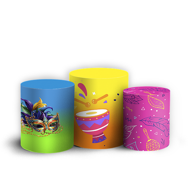 Capas Trio Cilindro Sublimado Vest Facil - Carnaval