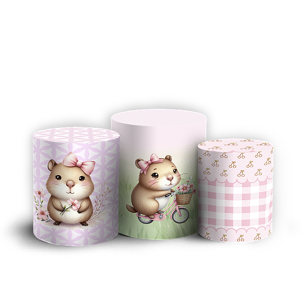 Capas Trio Cilindro Sublimado Vest Facil - Capivara