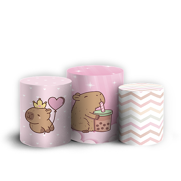 Capas Trio Cilindro Sublimado Vest Facil - Capivara