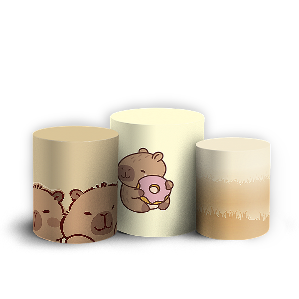 Capas Trio Cilindro Sublimado Vest Facil - Capivara