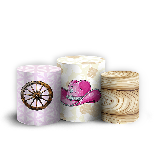 Capas Trio Cilindro Sublimado Vest Facil - Barbie Boiadeira