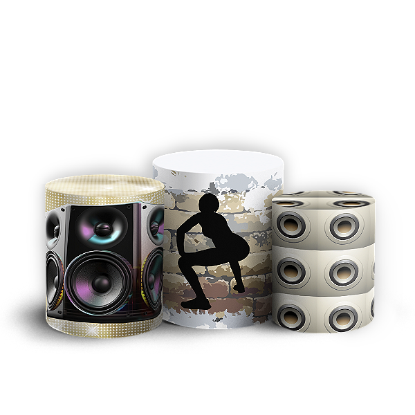 Capas Trio Cilindro Sublimado Vest Facil - Baile Funk