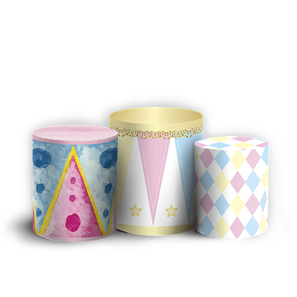 Capas Trio Cilindro Sublimado Vest Facil - Circo