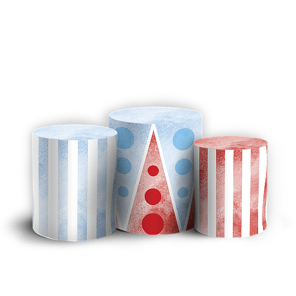 Capas Trio Cilindro Sublimado Vest Facil - Circo