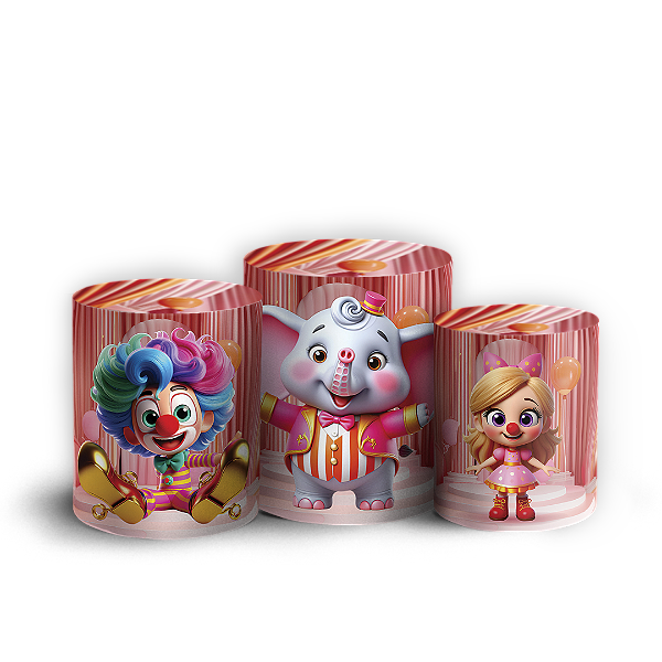 Capas Trio Cilindro Sublimado Vest Facil - Circo