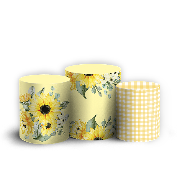 Capas Trio Cilindro Sublimado Vest Facil - Floral