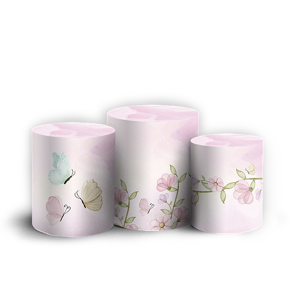Capas Trio Cilindro Sublimado Vest Facil - Floral