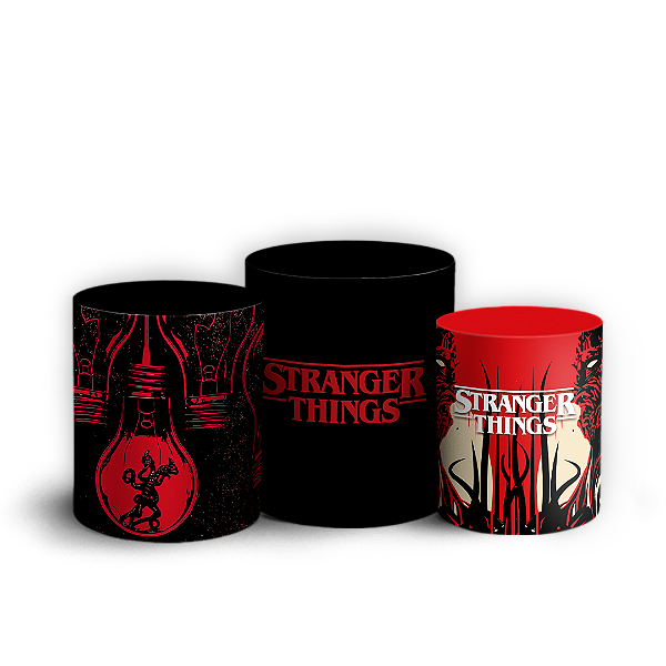 Capas Trio Cilindro Sublimado Vest Facil - Stranger Things