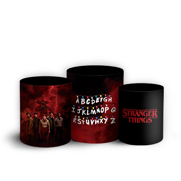 Capas Trio Cilindro Sublimado Vest Facil - Stranger Things