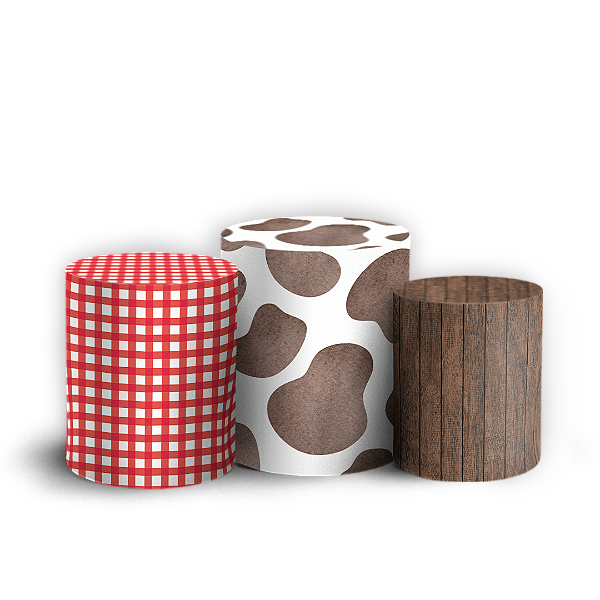 Capas Trio Cilindro Sublimado Vest Facil - Fazendinha