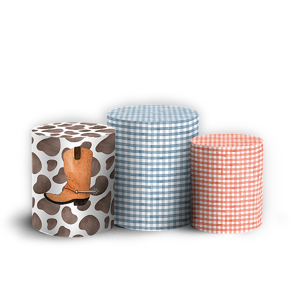 Capas Trio Cilindro Sublimado Vest Facil - Fazendinha