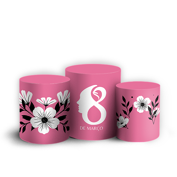 Capas Trio Cilindro Sublimado Vest Facil - Dia da Mulher