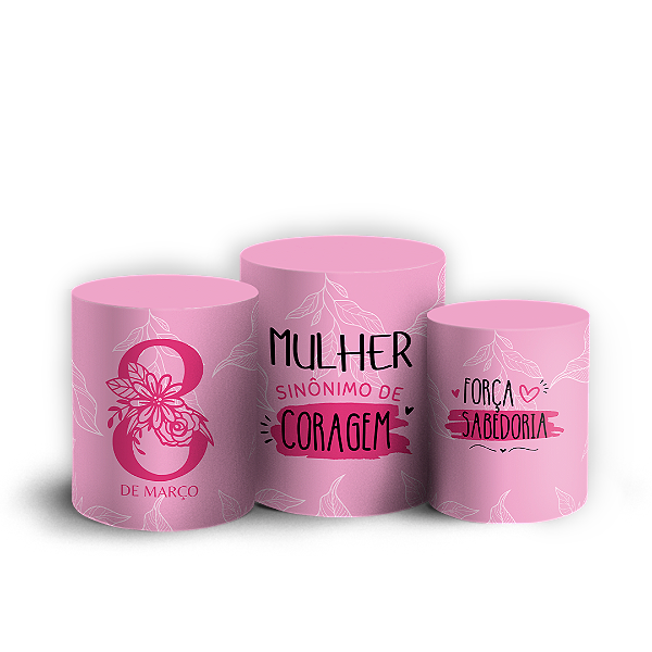 Capas Trio Cilindro Sublimado Vest Facil - Dia da Mulher