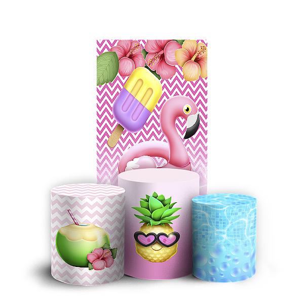 Capas Faixa Lateral e Trio Cilindro Sublimado Vest Facil - Pool Party
