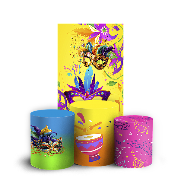 Capas Faixa Lateral e Trio Cilindro Sublimado Vest Facil - Carnaval