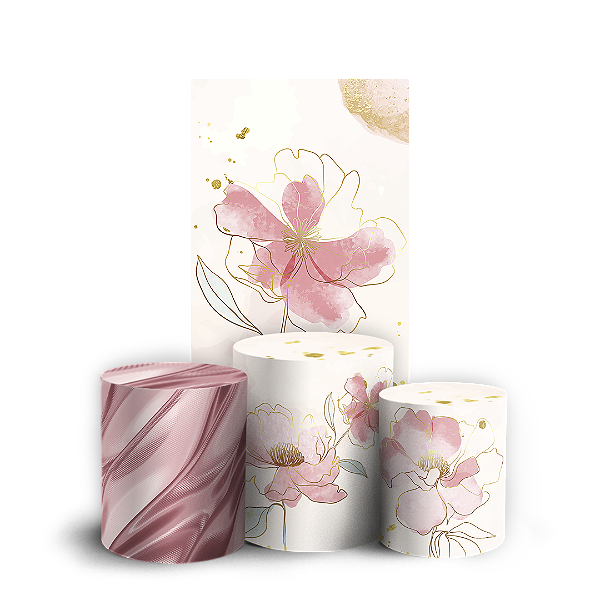 Capas Faixa Lateral e Trio Cilindro Sublimado Vest Facil - Floral