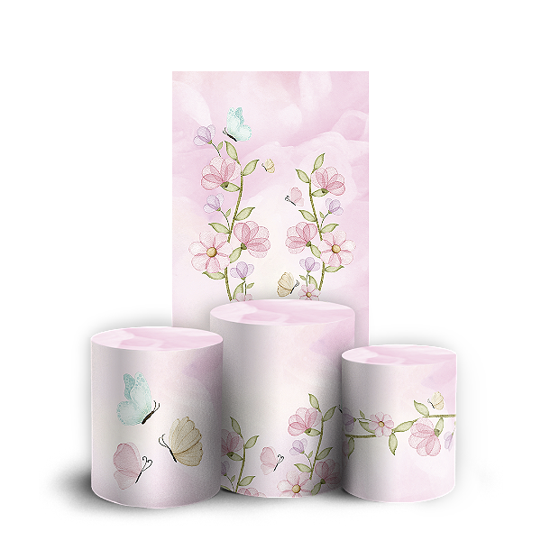 Capas Faixa Lateral e Trio Cilindro Sublimado Vest Facil - Floral