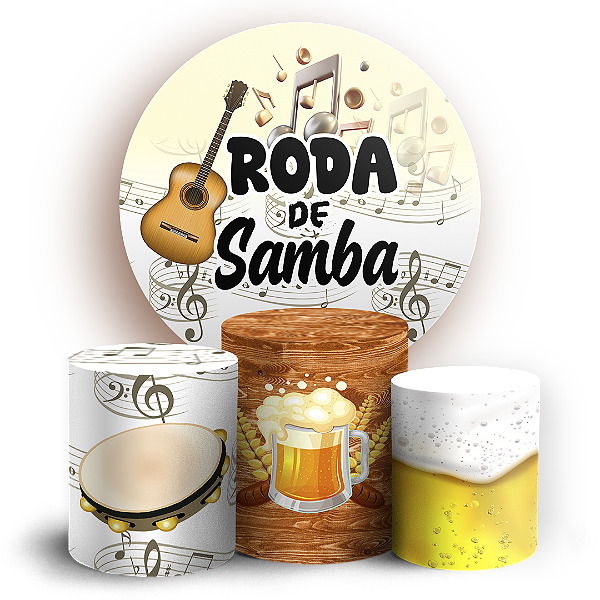 Capas Painel Redondo e Trio Cilindro Sublimado - Samba