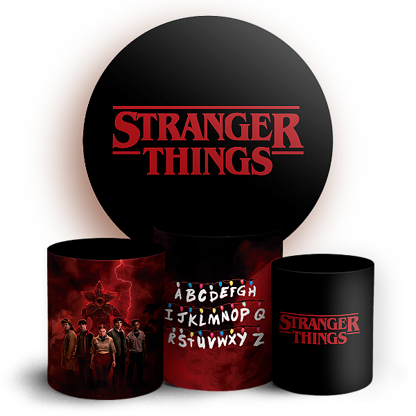 Capas Painel Redondo e Trio Cilindro Sublimado - Stranger Things