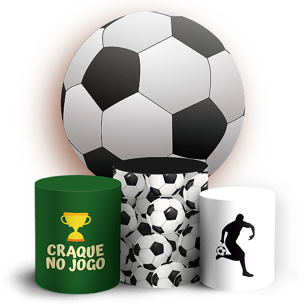 Capas Painel Redondo e Trio Cilindro Sublimado - Futebol