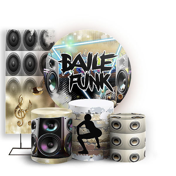Capas Painel Redondo Trio Cilindro e Faixa Lateral Sublimado - Baile-Funk