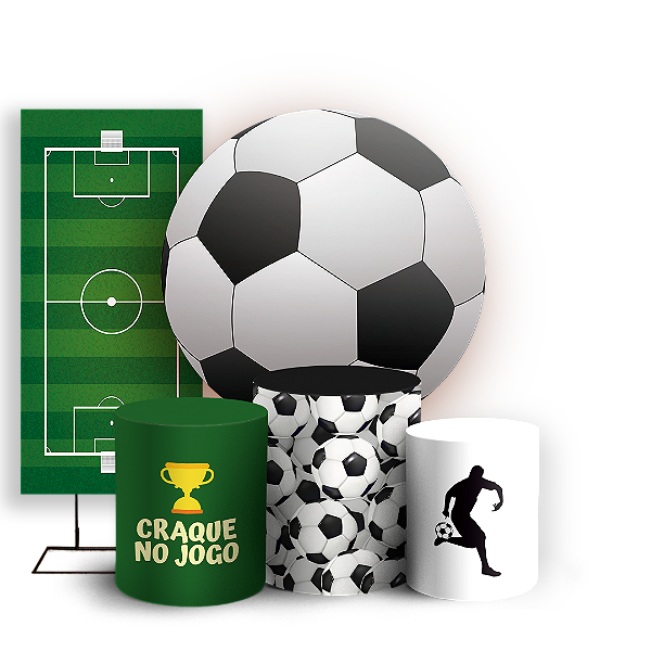 Capas Painel Redondo Trio Cilindro e Faixa Lateral Sublimado - Futebol