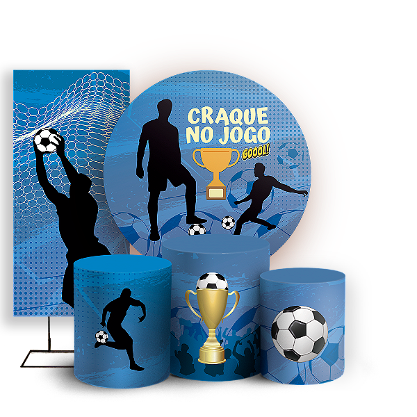 Capas Painel Redondo Trio Cilindro e Faixa Lateral Sublimado - Futebol