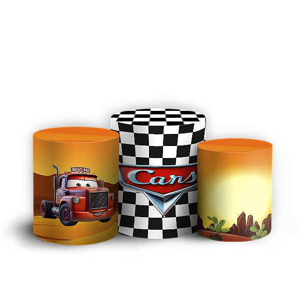 Capas Trio Cilindro Sublimado Vest Facil - Carros