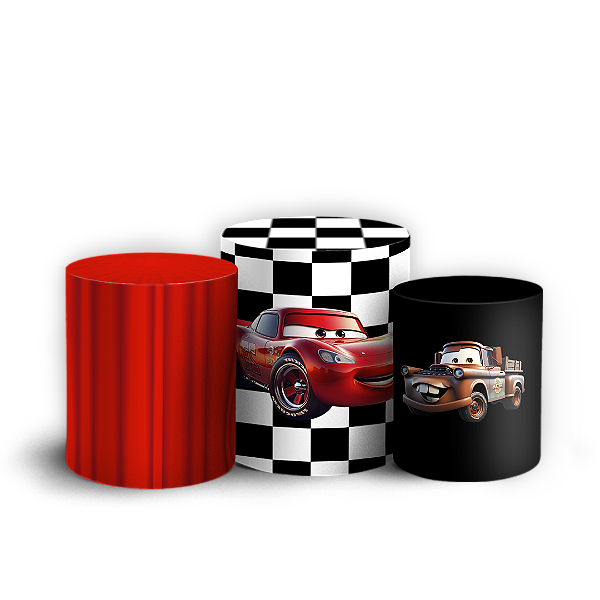 Capas Trio Cilindro Sublimado Vest Facil - Carros