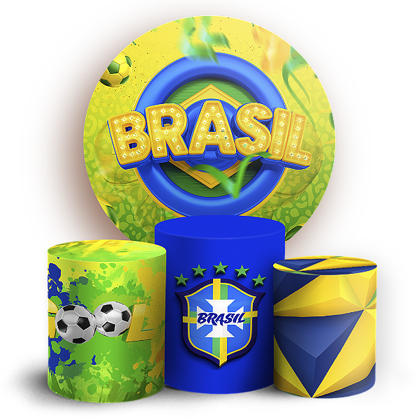 Capas Painel Redondo e Trio Cilindro Sublimado - Copa Brasil