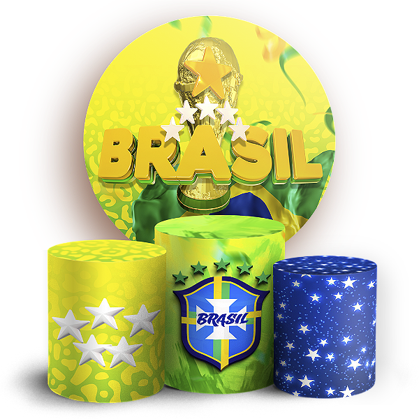 Capas Painel Redondo e Trio Cilindro Sublimado - Copa Brasil