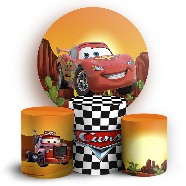 Capas Painel Redondo e Trio Cilindro Sublimado - Carros