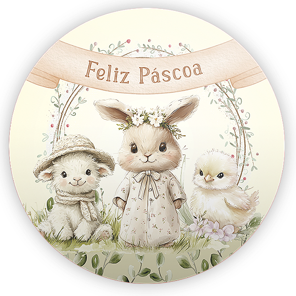 Capa Painel Redondo Sublimado - Pascoa