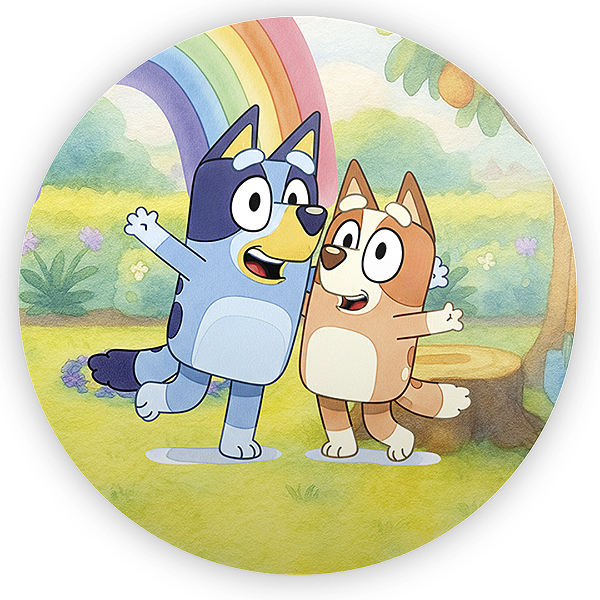 Capa Painel Redondo Sublimado - Bluey