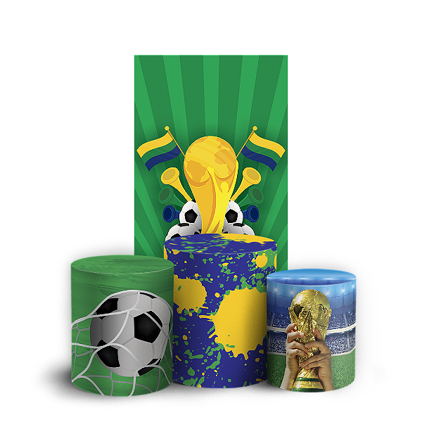 Capas Faixa Lateral e Trio Cilindro Sublimado Vest Facil - Copa Do Mundo Brasil