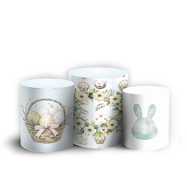 Capas Trio Cilindro Sublimado Vest Facil - Pascoa