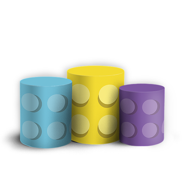 Capas Trio Cilindro Sublimado Vest Facil - Lego