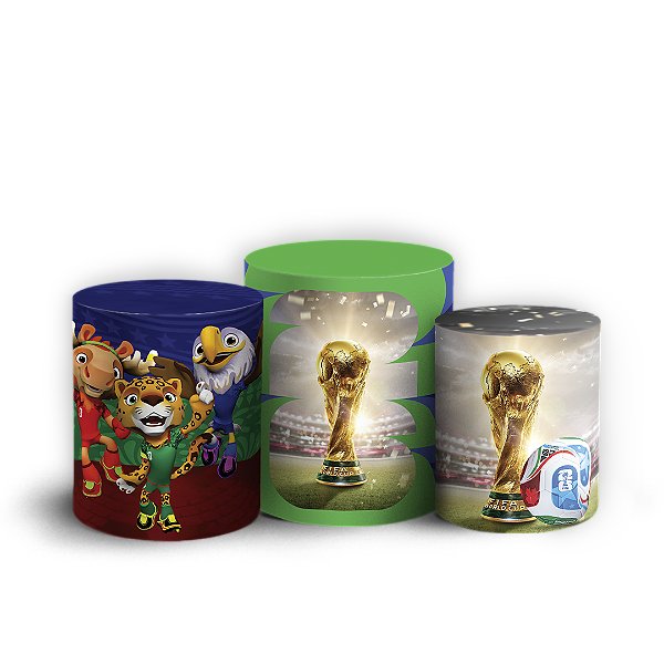 Capas Trio Cilindro Sublimado Vest Facil - Copa Do Mundo