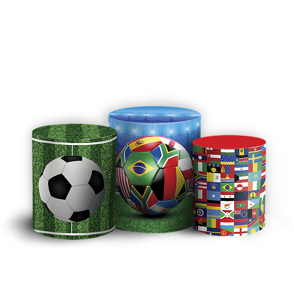 Capas Trio Cilindro Sublimado Vest Facil - Copa Do Mundo