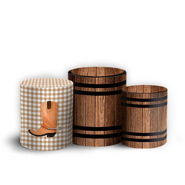 Capas Trio Cilindro Sublimado Vest Facil - Fazendinha