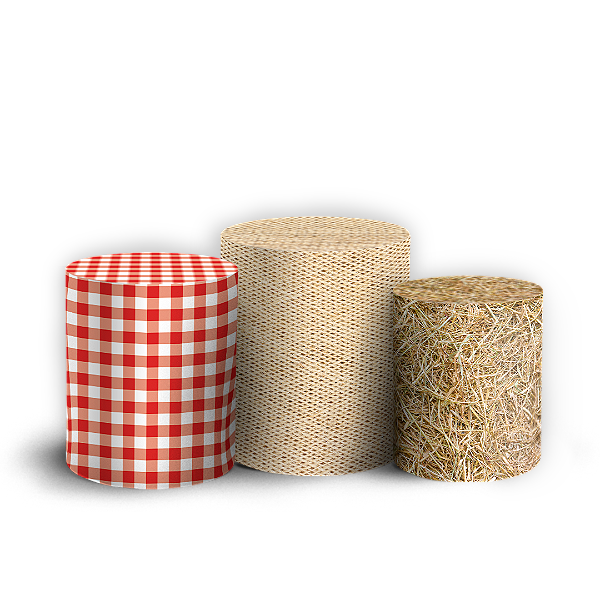 Capas Trio Cilindro Sublimado Vest Facil - Fazendinha