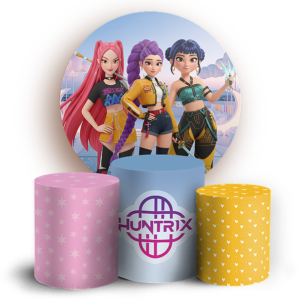 Capas Painel Redondo e Trio Cilindro Sublimado - Guerreiras do Kpop
