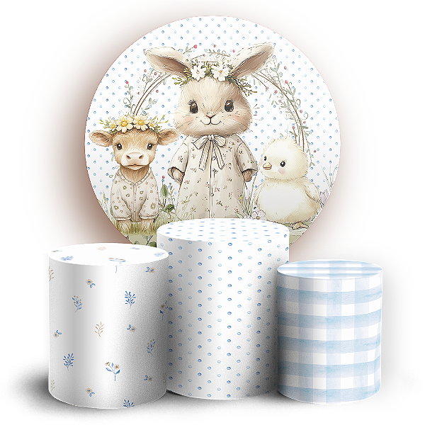 Capas Painel Redondo e Trio Cilindro Sublimado - Pascoa